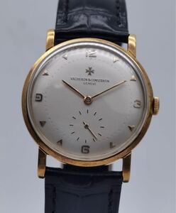 中古 ヴァシュロン コンスタンタン VACHERON CONSTANTIN 18K 750 Cal.1001 シルバー文字盤 スモールセコンド 手巻 メンズ 腕時計 精度不良