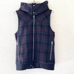 名作 FACTOTUM HOODIE VEST ファクトタム ウール フーディ ベスト フード 取り外し可能 48 L