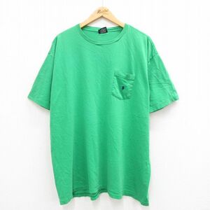 XL/古着 ラルフローレン 半袖 ブランド ビンテージ Tシャツ メンズ 90s ワンポイントロゴ 胸ポケット付き 大きいサイズ コットン クルーネ