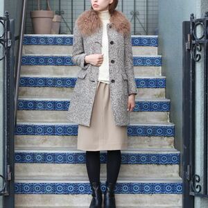 MIUMIU FUR WOOL COAT MADE IN ITALY/ミュウミュウファーウールコート