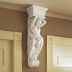 古代ギリシャ カリアティード（女人像柱）の壁彫刻 彫像/ 柱装飾オーナメント 壁装飾インテリア 貴賓室（輸入品