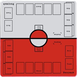 【おすすめ】 フルサイズ プレイマット （赤／白） ラバー き カードゲーム Dｎｏｙｍａｂ 収納バッグ 60×60ｃｍ 2人用