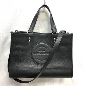 COACH コーチ C2004 デンプシー キャリーオール ウィズ パッチ ハンドバッグ 2WAY ショルダー ブラック レザー