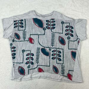 Calabaza カラバサ オーバーサイズ半袖Tシャツ 半袖カットソー 総柄 トップス コットン 綿100% クルーネック レディース M〜Lサイズ 韓国製