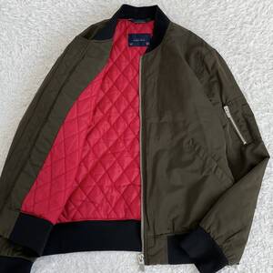 希少2XL◎!極美品!ZARA MAN ザラマン MA-1 MA1 フライトジャケット ブルゾン アウター 中綿 裏地キルティング 厚手 メンズ 赤 カーキ 3L