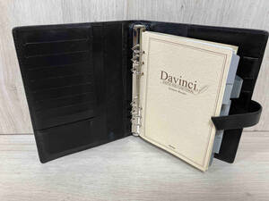 現状品　箱欠品 ダビィンチ Davinci レザー システム手帳 黒