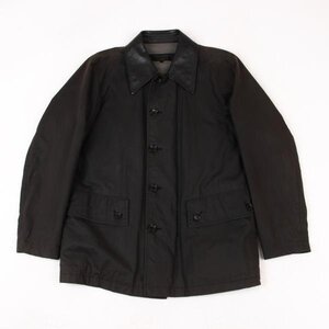 コムデギャルソン オムCOMME des GARCONS HOMME カウレザーカラーハンティングジャケット チャコールM