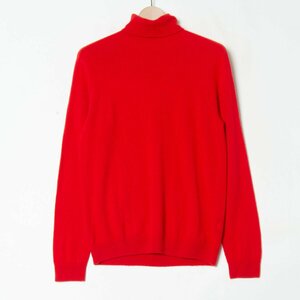 UNIQLO ユニクロ カシミヤ100％ タートルネック長袖セーター ニット トップス 定番 ベーシック シンプル 無地 レッド 赤 M レディース