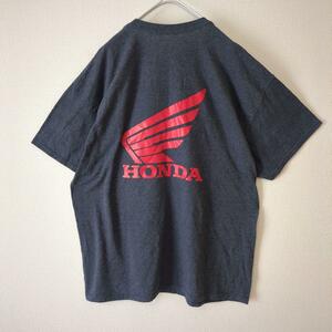 HONDA ホンダ Tシャツ バイク バックプリント 企業 グレー