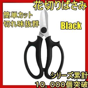 花切り はさみ 剪定 ばさみ 鋏 庭 花 ガーデン フラワー アレンジメント 切り花 生け花 盆栽 枝 収穫 園芸 ガーデニング 黒hkio