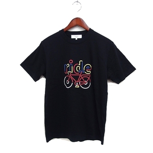 ビーミングバイビームス B:MING LIFE STORE by BEAMS ラバープリント Tシャツ カットソー 半袖 クルーネック 綿 S ブラック 黒 /FT3 メンズ