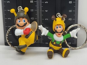 スーパーマリオ ギャラクシーワールド フィギュアキーホルダーハチマリオ ハチルイージ[24J14検]SUPER MARIO GalaxyアイランドRPGパーティ