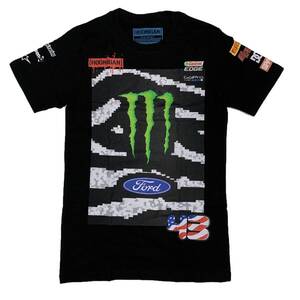 HOONIGAN RACING フーニガン MONSTER ENERGY モンスターエナジー USフラッグ43 Kenblockオフィシャル Ｔシャツ(ブラック) (M)並行輸入品