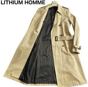 LITHIUM HOMME リチウムオム　トレンチコート　ロング丈　ダブルブレスト　ベルテッドコート　日本製　ベルト類完備　ロング丈