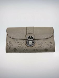 LOUIS VUITTON◆ポルト・フォイユ・イリス_マヒナ_BEG_オパール/レザー/BEG/レディース/使用感有