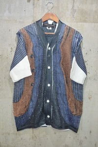 コムデ ギャルソン オム プリュス　COMMEdesGARCONS HOMME PLUS　24ss　転写プリント　半袖　ニット　カーディガンL　PM-N004 D6520