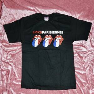 超激レア未使用品☆ROLLING STONES（ローリング ストーンズ）2003年 パリ公演ツアー Tシャツ ブラック・両面柄☆Mサイズ表記☆入手困難品