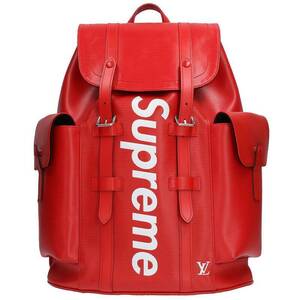 シュプリーム ルイヴィトン バックパック 17AW LV Christopher Backpack エピレザークリストファーリュック 中古 SB01