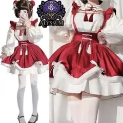 セクシーチャイナメイド服サンタコスプレ衣装ロリータワンピースクリスマス会ドレス