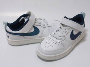 NIKE COURT BOROUGH LOW 2 SE (PSV) ホワイト ブルー 17cm ナイキ コートバーロウ ロー マジックテープ キッズ DQ5980-100