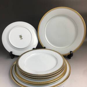 UNY22/60 ノリタケ リッチモンド 6124 Noritake RICHMOND 27㎝×2 23㎝×2 21㎝×4 ディナープレート 8枚セット 洋食器 金彩 平皿★〇