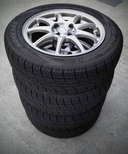 ☆175/65R15 NANKANG AW-1 スタッドレス+アルミホイール 15ｘ5.5J 4穴 PCD100 2022年製 4本セット スイフト等に☆