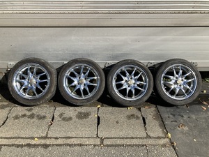 15 インチ アルミ ホイール 夏 サマー タイヤ 1台分 4本 セット マーチ K13 ニッサン 純正 165/55R15 15×5J 2014年製 残溝約5.5mm