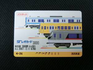 1円 送料63円 使用済 レオカード 西武鉄道 イラスト パスネット 20000系 101系 10000系