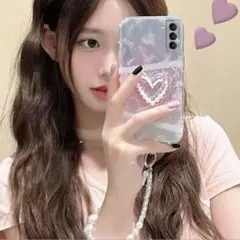 GalaxyS24ケース　かわいい　携帯カバー　おしゃれ　ストラップ付き　韓国