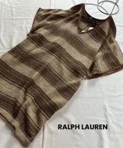 未使用品【RALPH LAUREN】 ニットワンピース　シルクカシミヤ混　レザー