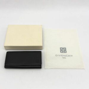 【23563】GIVENCHY ジバンシィ 三つ折 3連 キーケース ポケットあり ブラック ロゴ レザー 牛革 ジバンシー 中古品 クリックポスト