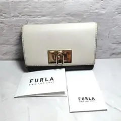 ★美品★FURLA 三つ折財布 レザー レディース バイカラー フルラ