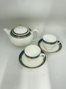 WEDGWOOD◆カップ&ソーサー×2・ポット×1/3点セット/WHT/ボーンチャイナ/CURZON/