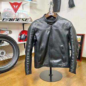 ☆DAINESE ダイネーゼ MIKE LEATHER JACKET レザージャケット ブラック/48（M相当）◆バイク シングルライダース カジュアル ライディング