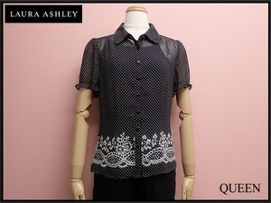 送料無料 LAURA ASHLEY シースルーブラウス・7◆ローラアシュレイ/花柄/23*6*3-5