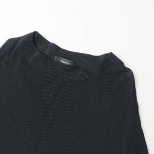 セオリー theory CREPE KNIT SHALLOW MOCKNECK 2 ドロップショルダー ニット カットソー S/ブラック トップス【2400013659659】