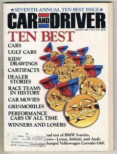 【c1396】89.1 CARandDRIVER／インフィニティQシリーズ、VWコラードG60、BMW 535i、レクサスES250/LS400、…