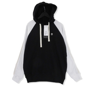 未使用 HYDROGEN ハイドロゲン SPORTSWEAR COLLEGE HOODIE 210-42739001 カレッジ フーディー BLACK×WHITE XL タグ付き 20018686