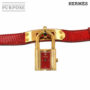 エルメス HERMES ケリーウォッチ ヴィンテージ レディース 腕時計 レッド リザード クォーツ ウォッチ カデナ Kelly Watch 90244158