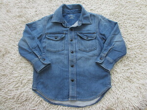 ★USED！GAP　ギャップ　薄手コットンデニム風シャツ・上着　106㎝★