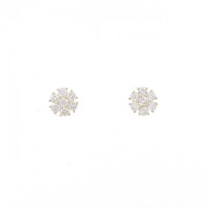 【リメイク】K18YG フラワー ダイヤモンド ピアス 0.30CT