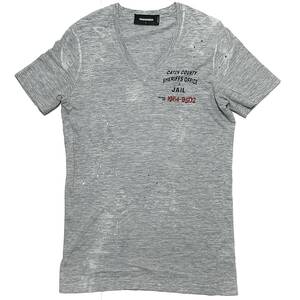 国内正規品 DSQUARED2 ヴィンテージ加工Tシャツ L グレー ディースクエアード