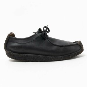 【1円スタート】Clarks クラークス Wallabee ワラビー モカシン レザーシューズ 靴 ブラック 黒 5.5 24.5cm相当 カジュアル レディース