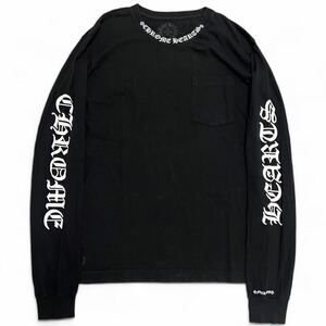 鑑定済み品 Chrome Hearts クロムハーツ Neck Line Logo ネック ロゴ ロンT 長袖 長袖Tシャツ ブラック 