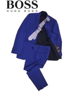 19万新品◆46=S◆BOSS ヒューゴボス Marzotto社 SLIM FIT ストレッチヴァージンウールスーツ 紺『Huge6_Genius5』1円