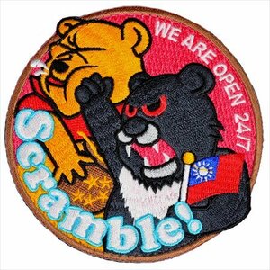 Taiwan black bear SCRAMBLEパッチRED　送料無料