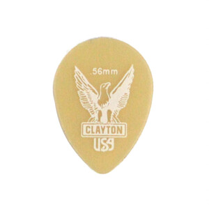 Clayton USA クレイトン UST56 Ultem Gold 0.56mm スモールティアドロップ ギターピック×12枚