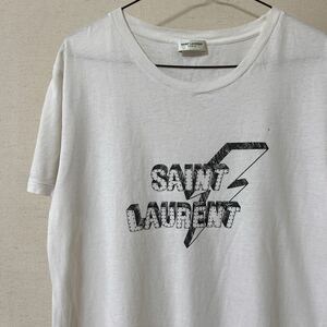 SAINT LAURENT PARIS 18SSライトニングボルトサンダーボルト　Tシャツ ホワイト