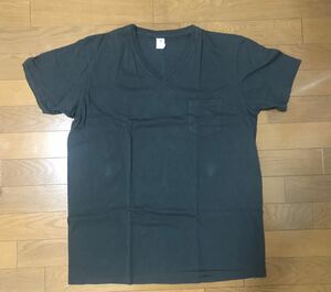 新品 ベルバシーン Velva Sheen L サイズ Vネック ポケット Tシャツ 黒 半袖 ポケT アメリカ製 アメカジ