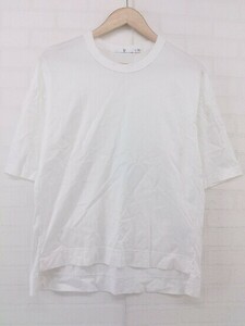 ◇ UNIQLO ユニクロ +J 半袖 スーピマコットン オーバーサイズ Tシャツ カットソー サイズS オフホワイト系 レディース P